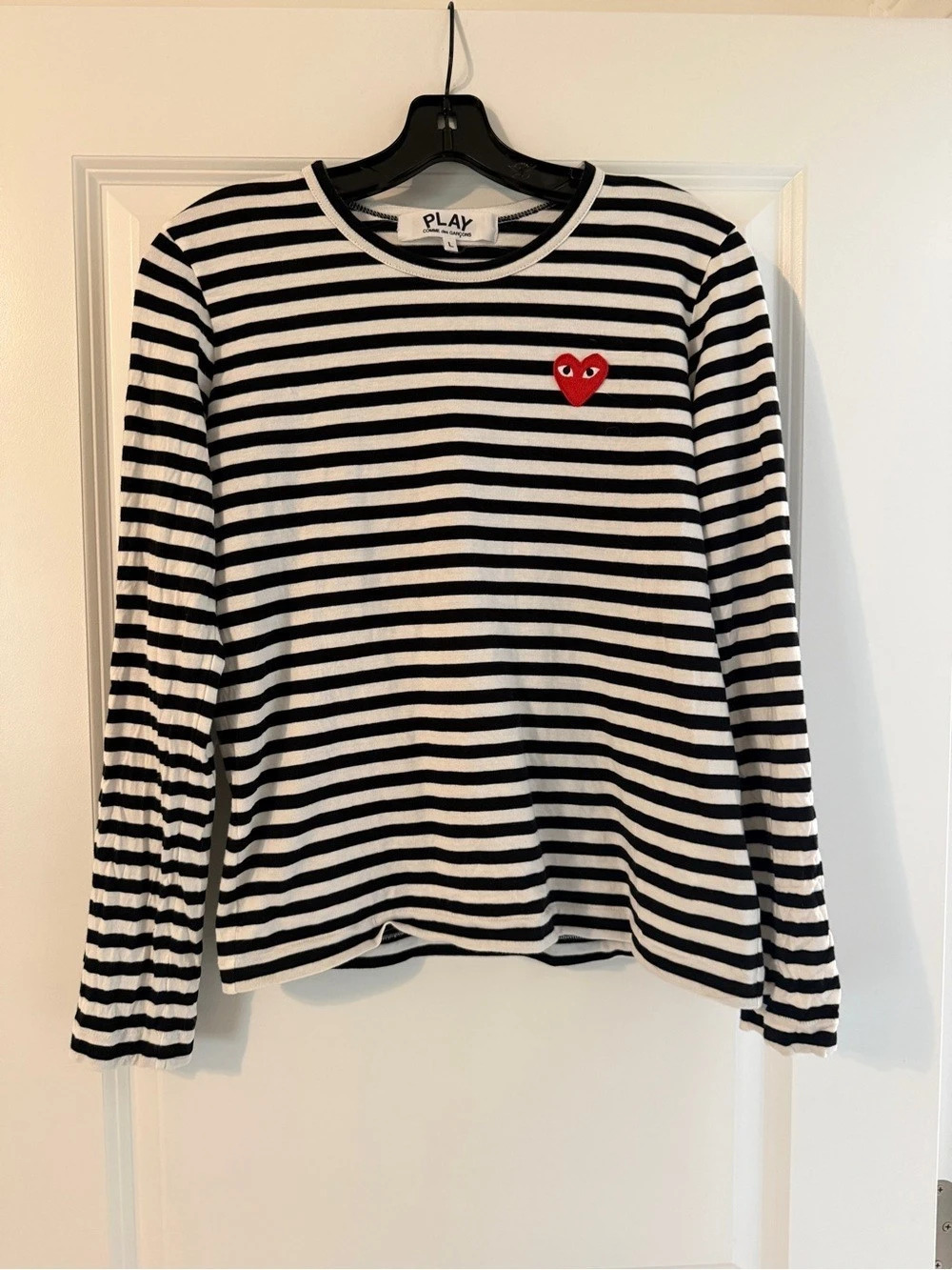 Comme des Garçons PLAY striped long sleeve tee Black & White Large